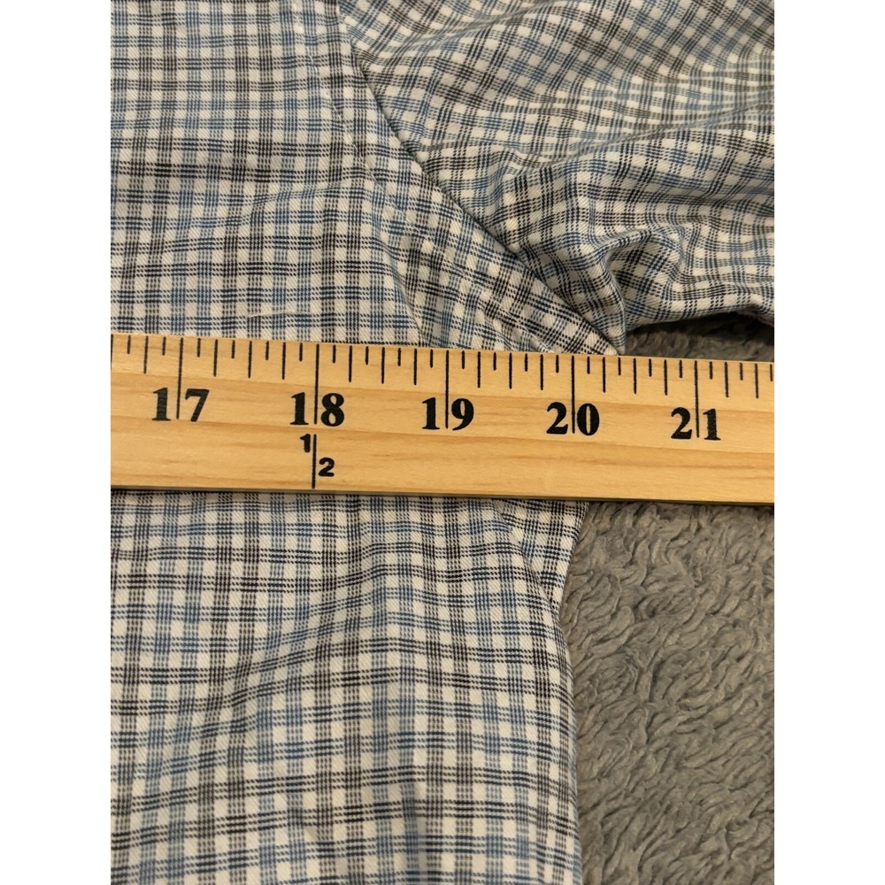 Guess Shirt Mens Large Blue Gray Long Sleeve Button Up Gingham Check Casual - Picture 3 of 5